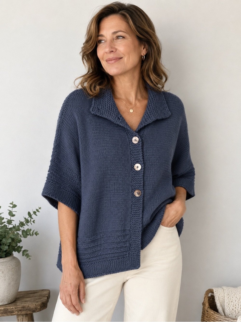 Marion Foale Knitwear 100% wool made in England knit cardigan sweater
